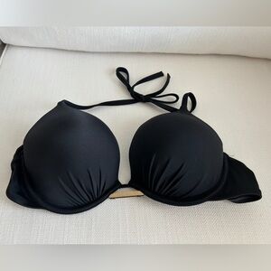 Victoria's Secret Black Bikini Pushup Bikini Top Bra, Padded, Size 36B 36C